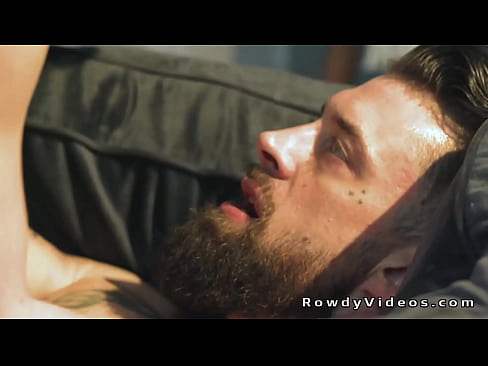 Tattooed muscle gay Alpha Wolfe takes newbie in porn industry Grant Ducati and sucks his cock in sixty nine position then anal fucks and cums on him