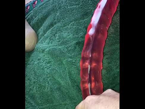 Anal fucking my asshole with long dildo