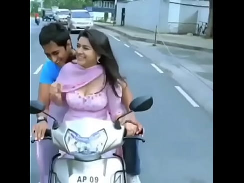 Hansika motwani boobs on bike jumping