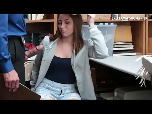 Pretty brunette teen shoplifter Hayden Henessy gives head and gets drilled by pervert LP officer