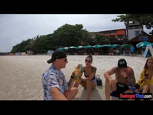 Busty Asian girlfriend gives head after a beach day