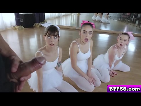 Three hot ballerina bffs fucked by their dance teacher