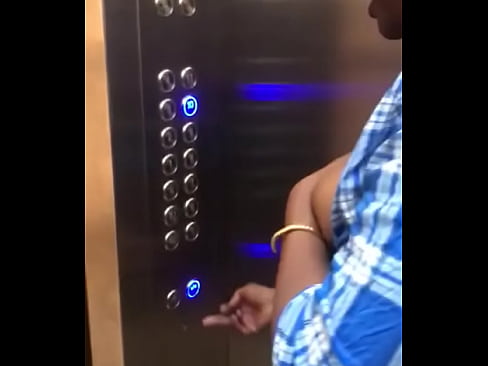 Tits and ass public exhibitionism in the lift