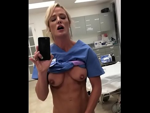 Nurse flashes and masturbates while working-Fake