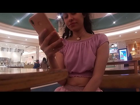 Naked at the mall with cum on her face!!!