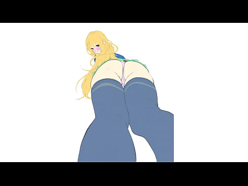 Anime girl with sexy wearing a mini skirt and showing her sexy legs and big booty