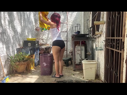 I Came Home and Found My Beautiful Stepdaughter Alone Cleaning the Yard in Shorts I Couldn't Hold Back Her Ass
