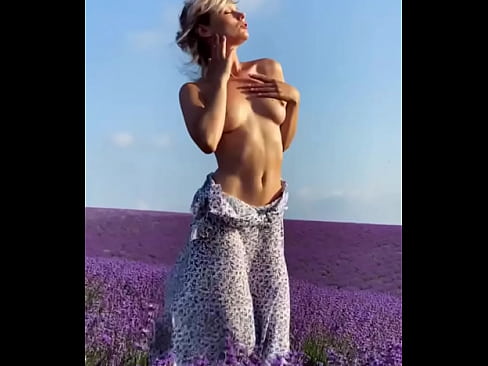 Heavenly beauty girl gets her first sex on a lavender field