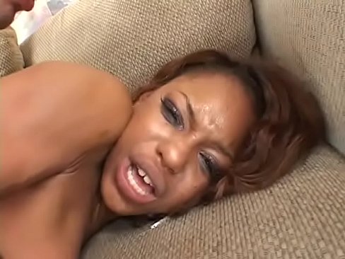 Lusty black sex goddess Marie Luv gets rough dp on couch