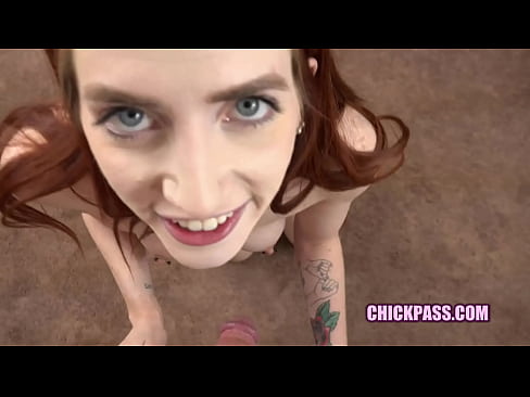 ChickPass - Cute ginger Aria Carson is going down on a geek