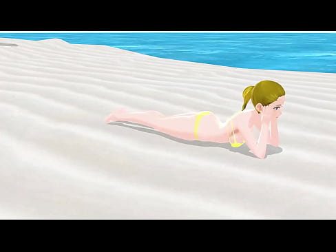 エマ 金髪アニメ女子がビーチで眼帯ビキニ着た結果