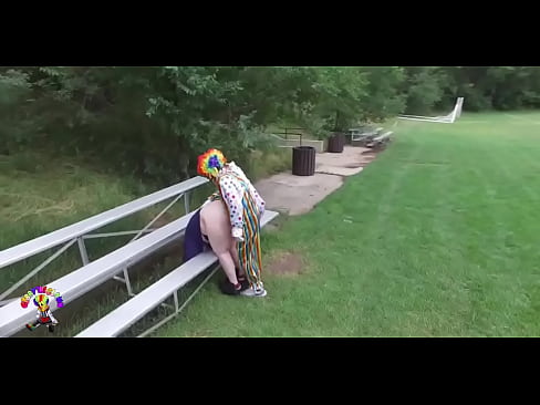 Gibby the clown fucking in park captured by a drone