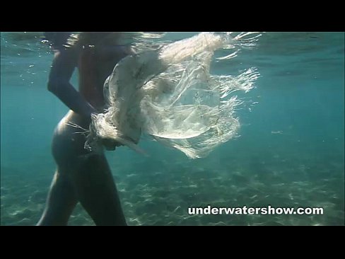Cute Nastya is showing her beautiful body underwater