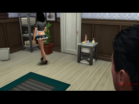 Sims 4 Sexy maid banged by master while cleaning