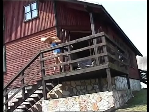 Nasty country blonde housewife gets her cunt slammed with big salami  outdoors