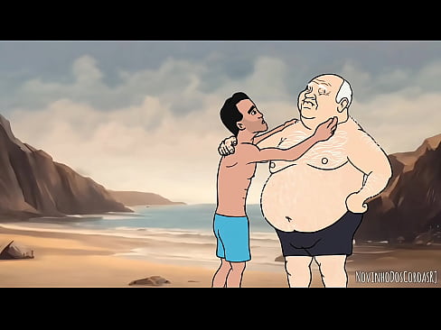Cartoon Homem idoso arrota no cara