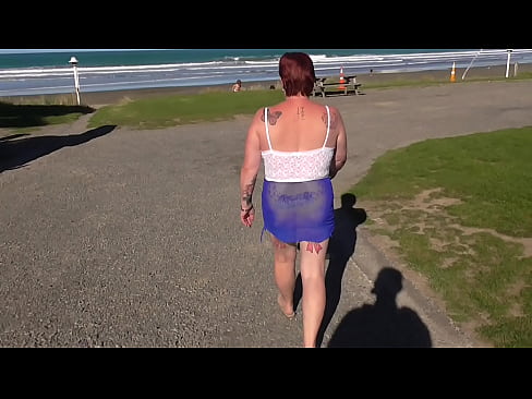 Trashy MILF slut parades herself at the seaside and then creampie fucked by her Master so others can see. Preview