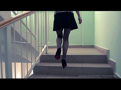 Great sex on the stairs at the entrance.