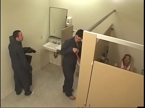 Dirty student fucks with the janitor in the toilet