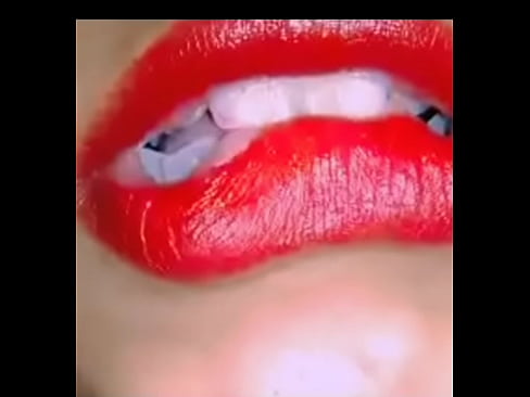 horny wife sucks with red lips