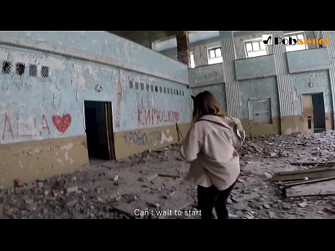 Russian student publicly sucks and fucks in an abandoned (English Subtitles)