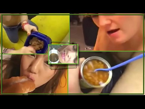 eating cum in food - 1 very piggy, fun and hot video split screen compilation tribute