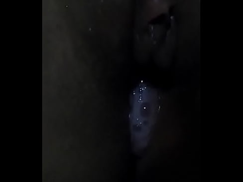 My cum oozing out of her pussy after riding her bareback