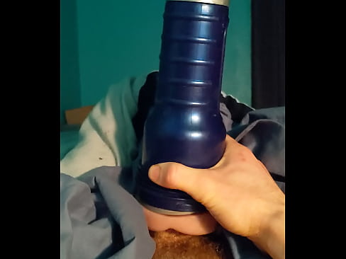 Jerk off with toy orgasm cum