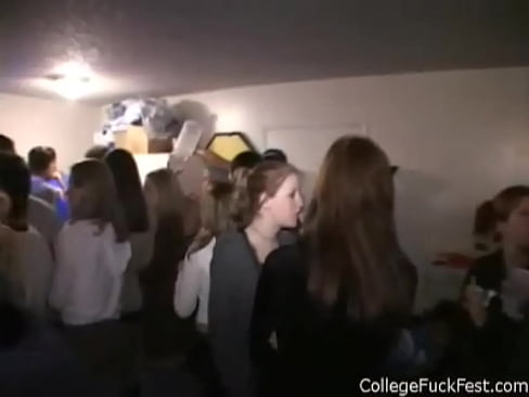 University Sorority Girl giving a blowjob in public at a party