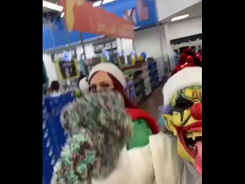 Gibby the clown takes two whores to Walmart on Christmas