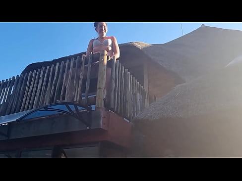 Chubby slut pissing everywhere and anywhere while wearing 2 different bikini's compilation