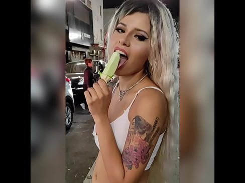Super sexy and hot teen sucking a popsicle!