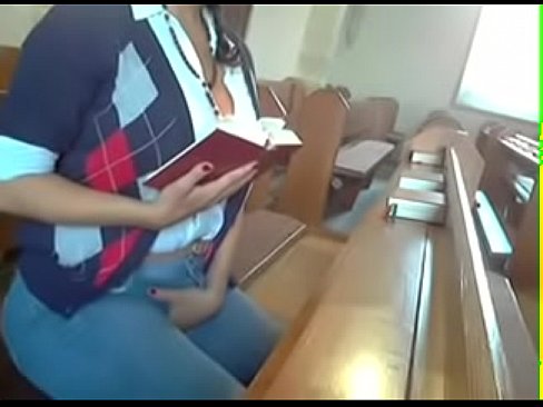 Amateur Teen Brunette masturbates and anal finger herself in church