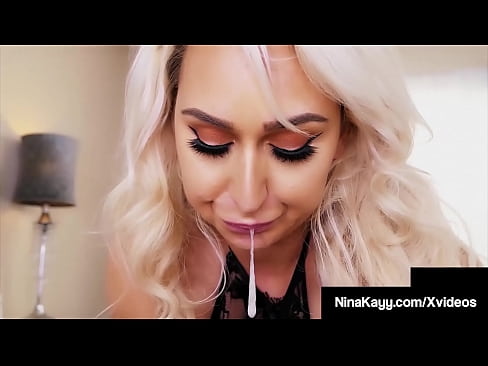 Curvy Naked Nympho Nina Kayy jacks off, blows & pussy fucks a raging rock hard cock, milking it until she gets a load of cum all over her big soft boobs! Full Video & More Nina @ NinaKayy.com!