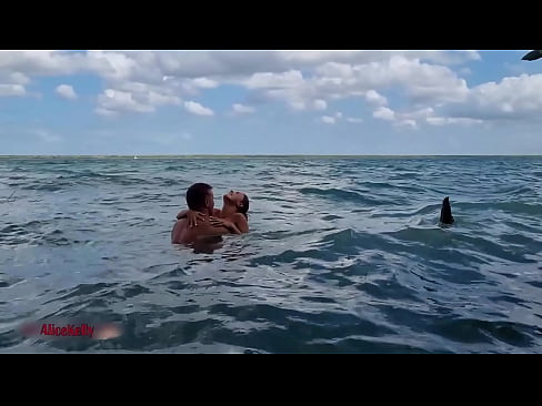 Romantic Sex Of A Beautiful Couple  in Lagoon
