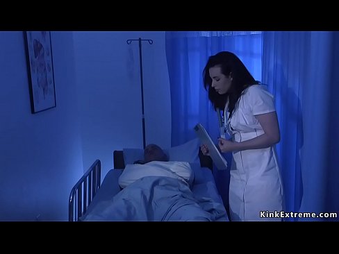 Nurse Casey Calvert collected cum from patient Derrick Pierce and swallowed it while masturbate then he tied and fucked her at her home