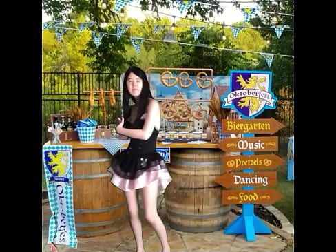Bavarian Oktoberfest for sexy Chinese teen Alexandria Wu