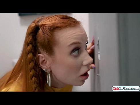 Busty redhead sucks and fucked by the two shemales Janie Blade and Kasey Kei fuck through restroom gloryhole.The babe facesits the barebacked tgirl