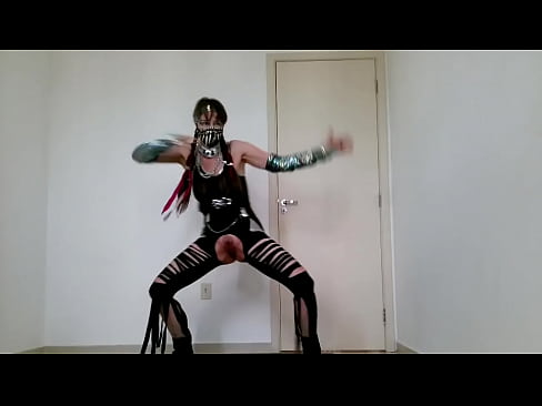 Cyber dancer dancing with ripped legs