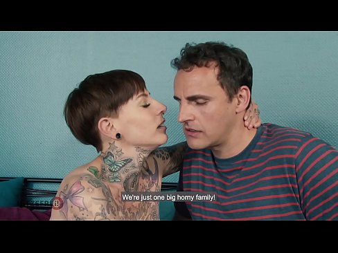 Sexy German MILF with tattoos and piercings seduces her stepbrother