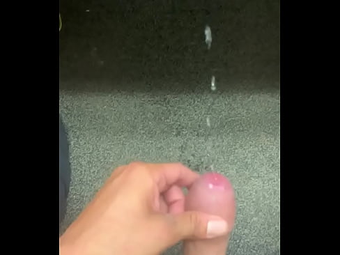 Cumshot after edge session at work