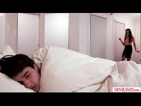 Brunette milf catching stepson jerking off.She gives him blowjob and asks to have anal sex.The guy sucks his stepmoms big tits then fucks her ass.  Brunette milf catching stepson jerking off.She gives him blowjob and asks to have anal sex.The guy sucks his stepmoms big tits then fucks her ass.