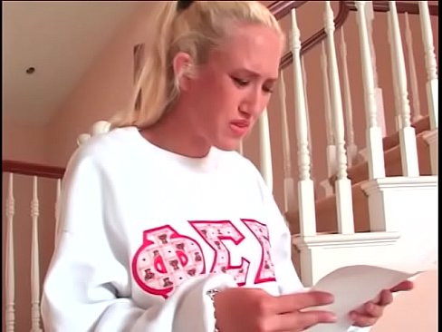 Blonde Alana Evans fucked in all holes before reaching the room right on the stairs two hot guys