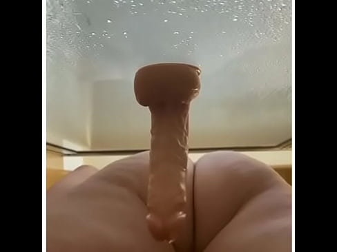 Backing up my big ass into that big dildo