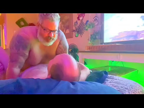 Fat mature big legs and ass hides penis in hole