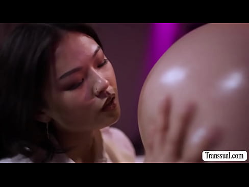 Cute Asian shop owner caught her TS masseuse having sex with the customer.Instead of getting mad  Cute Asian shop owner caught her TS masseuse having sex with the customer.Instead of getting mad