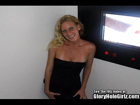 Blondie MILF With Small Tits Sucks Off Glory Hole!