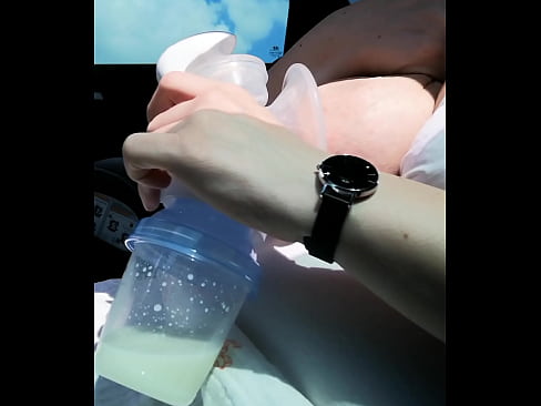 Lactating in the car