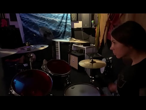 Metal drummer felicity rocks out