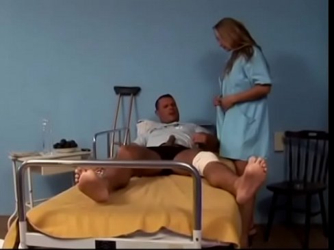 Blonde slut nurse in hospital proposed lucky patient to split her buns with his big dong